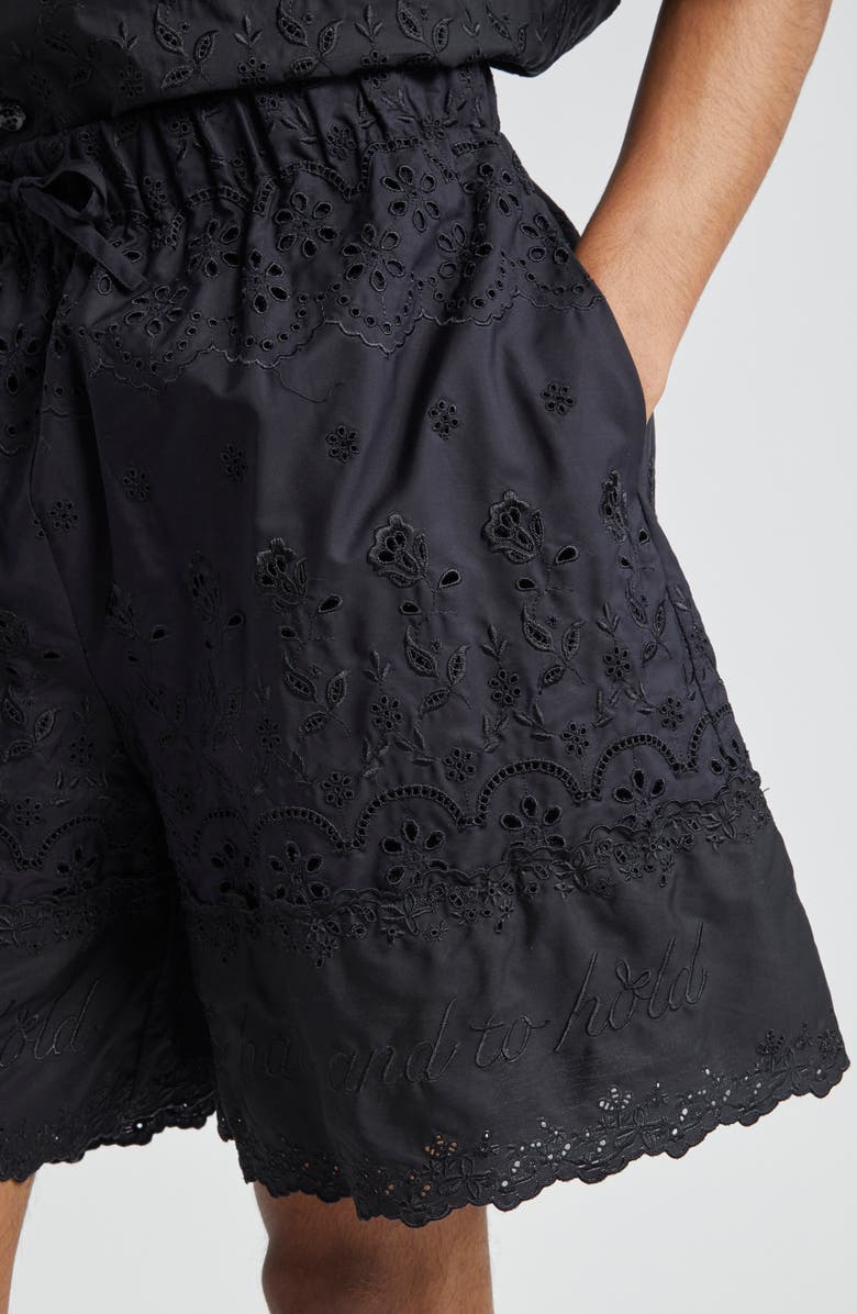 Simone Rocha To Have & to Hold Broderie Anglaise Cotton Shorts, Alternate, color, 