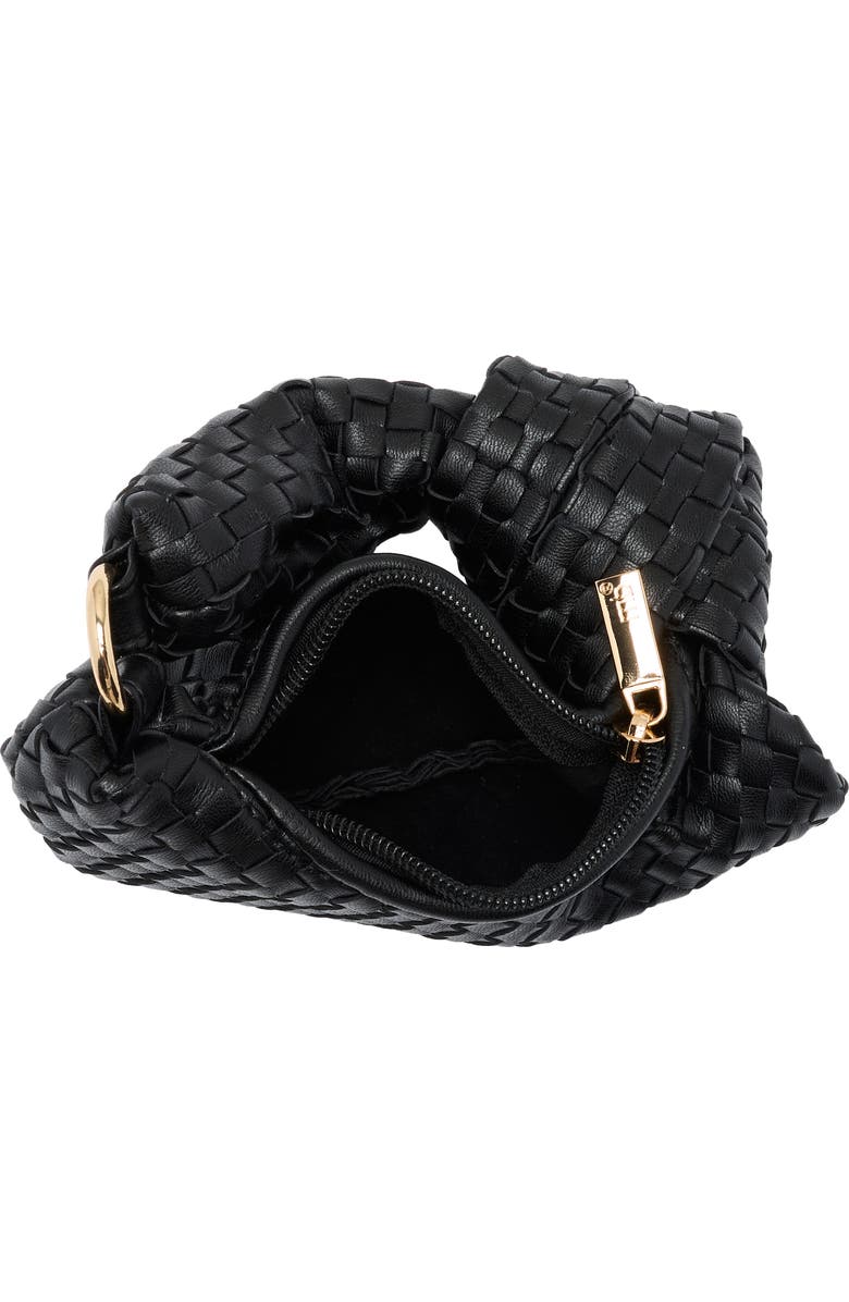 Melie Bianco Brigitte Mini Woven Bag Charm, Alternate, color, Black