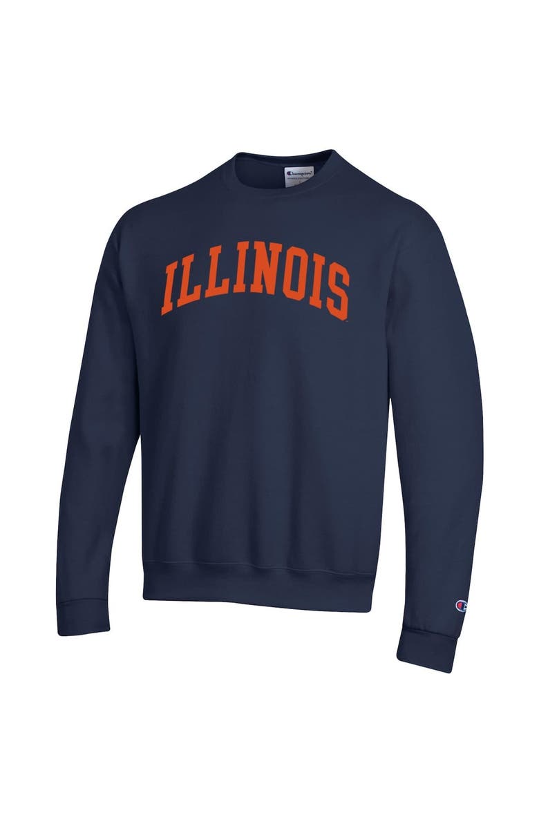 Champion Men's Champion  Navy Illinois Fighting Illini Basic Arch Fleece Pullover Sweatshirt, Alternate, color, 