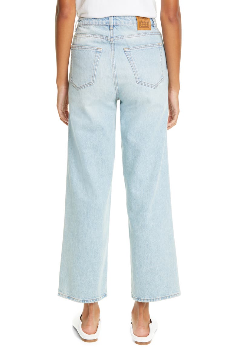 Totême High Waist Flare Crop Jeans, Alternate, color, LIGHT BLUE WASH