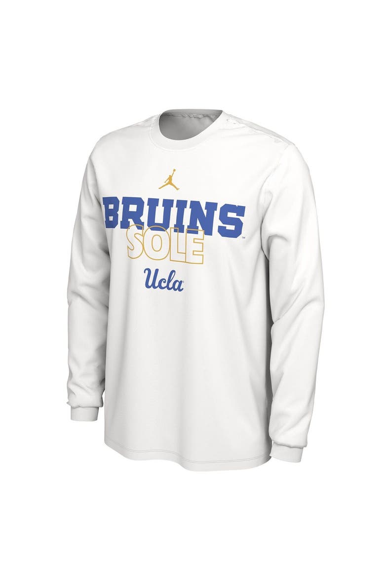 White UCLA Bruins 2023 On Court Bench Long Sleeve T-Shirt, Alternate, color, White
