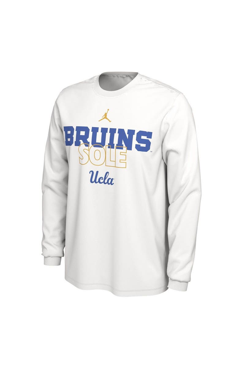 Jordan Brand White UCLA Bruins 2023 On Court Bench Long Sleeve T-Shirt, Alternate, color, 