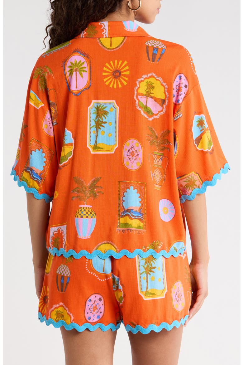 Maury Postcard Marnie Button-Up Shirt, Alternate, color, RED MULTI