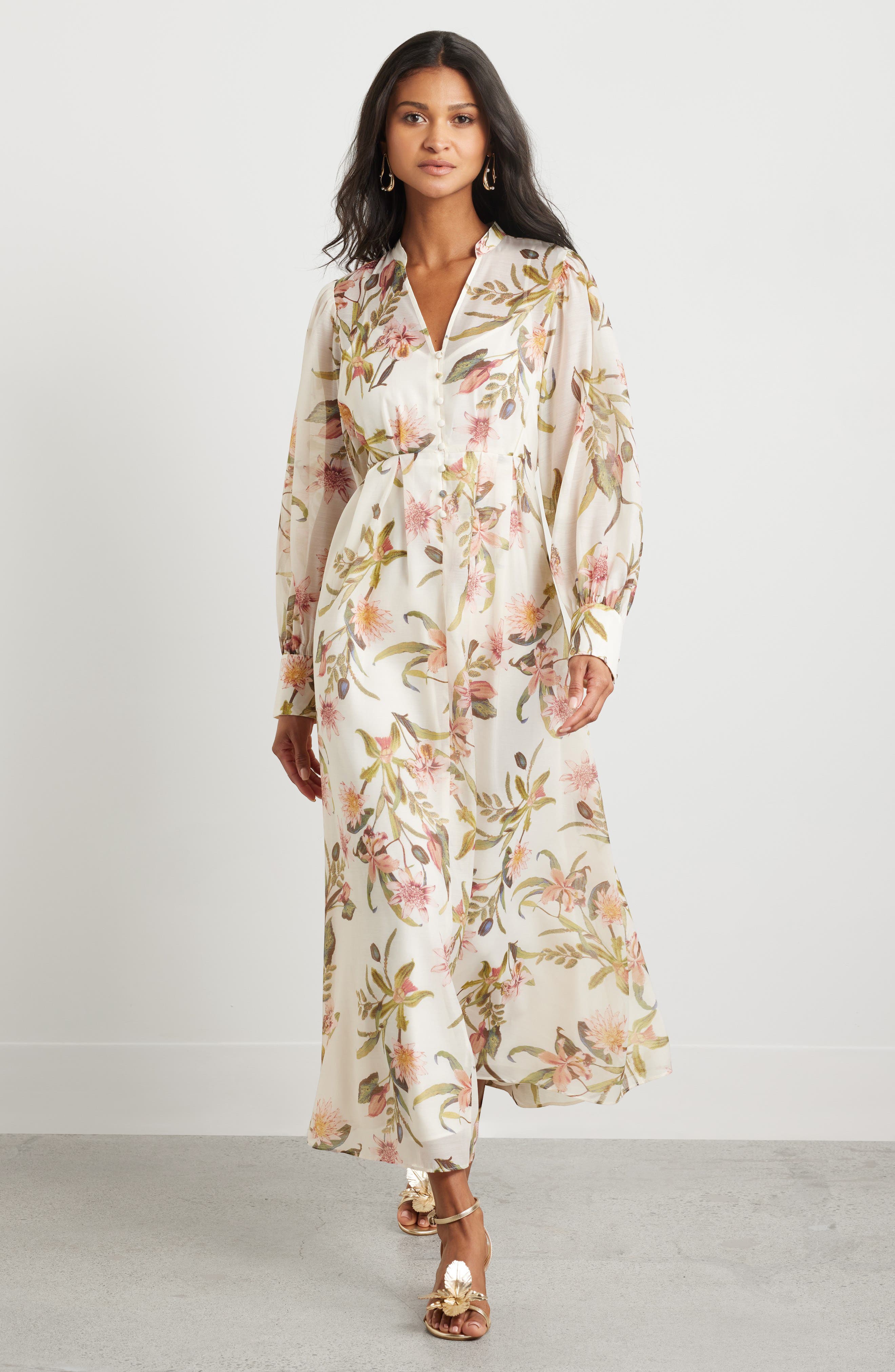 long sleeve floral dress