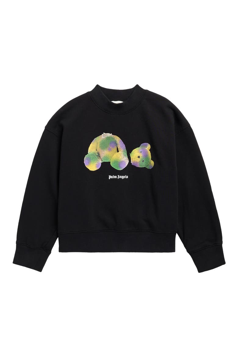 Kids' Pop Bear Graphic Sweatshirt, Main, color, BLACK/ GREEN
