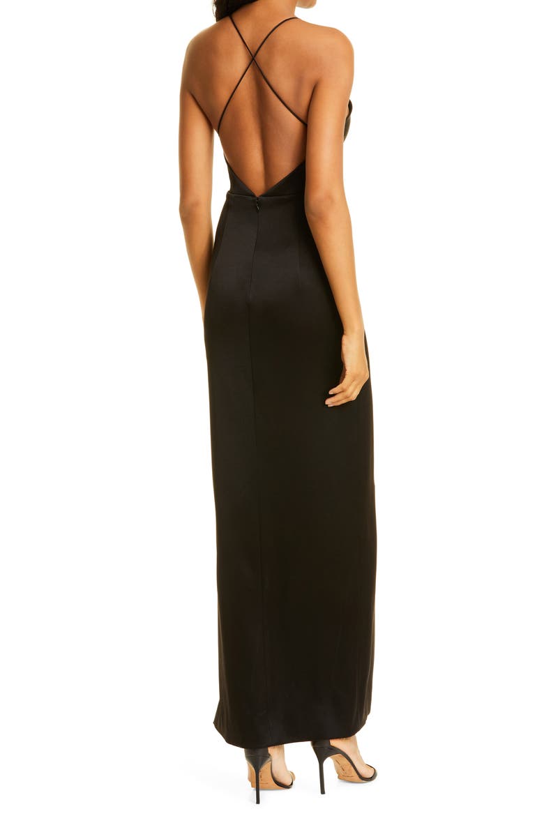 Dakota Bias Slip Gown, Alternate, color, BLACK