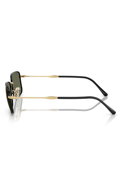 Ray Ban Ray-ban 61mm Polarized Rectangular Sunglasses In Black