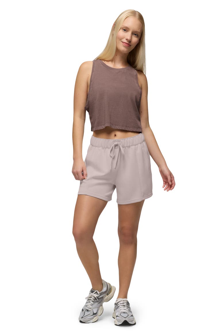 Shea High Waist Drawstring Shorts, Alternate, color, ALMOND