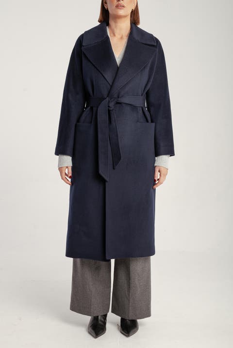 Pure Cashmere Wrap Belted Midi Coat