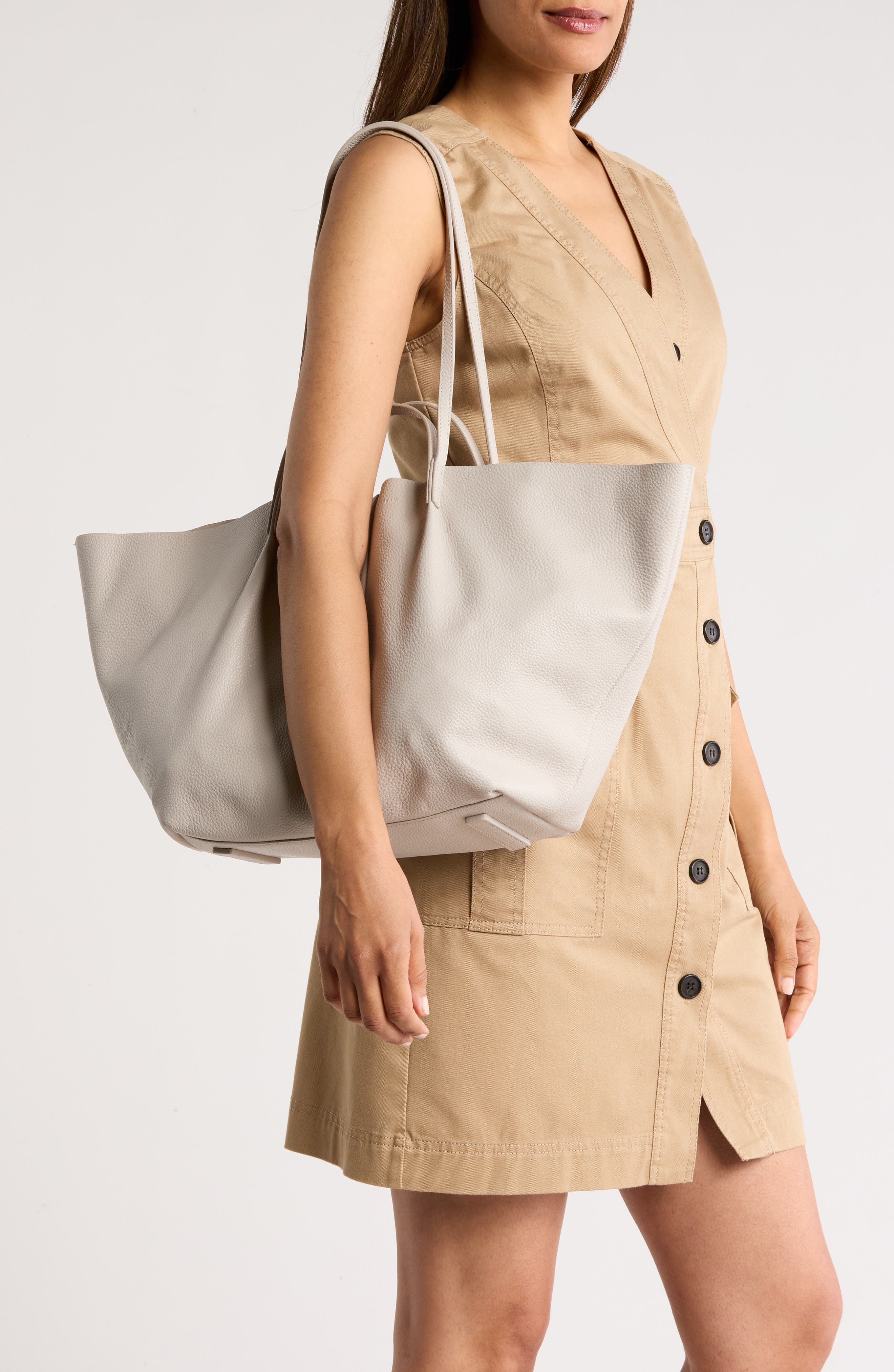 Hannah Tote Bag, Alternate, color, MINK GREY