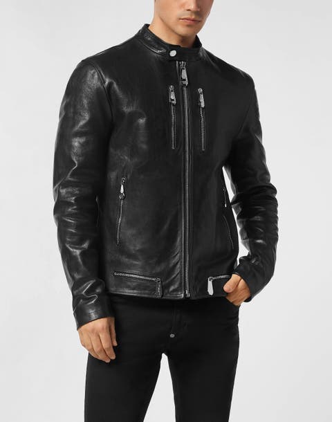 Leather Moto Jacket Men