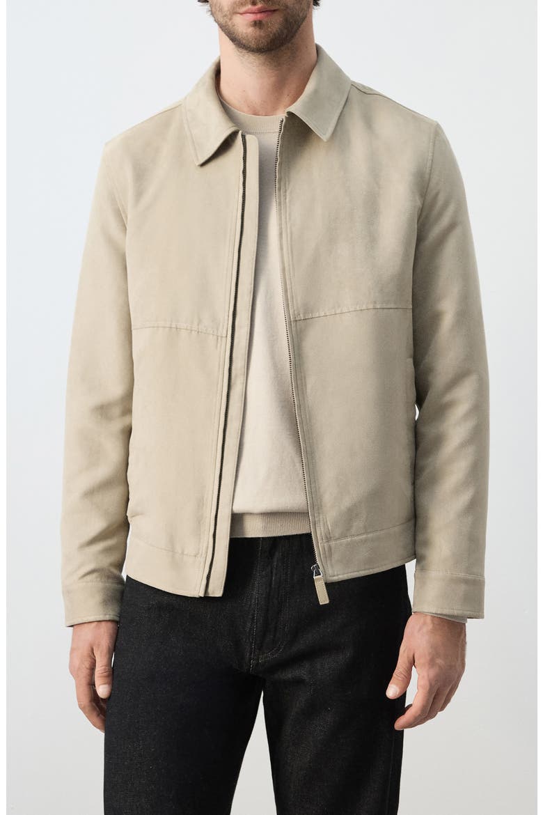 Faux Suede Jacket, Main, color, BEIGE