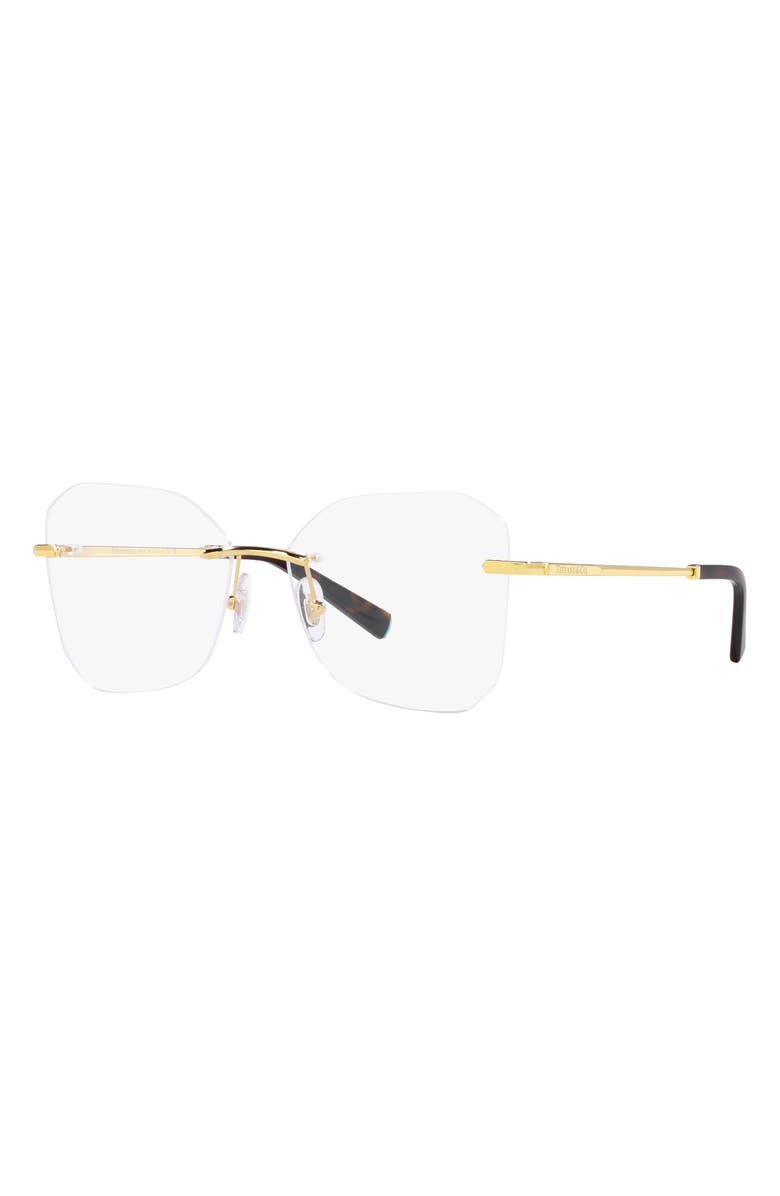 Tiffany & Co. 55mm Rimless Irregular Optical Glasses, Alternate, color, Gold