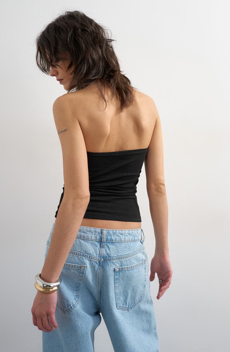 Topshop Stretch Cotton Tube Top, Alternate, color,