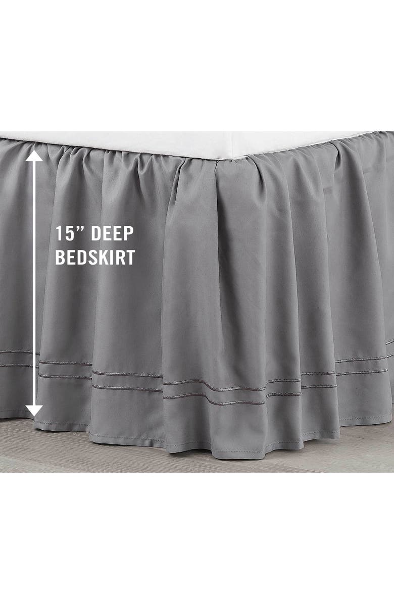 Martex Double Barrata Bedskirt, Alternate, color, Grey