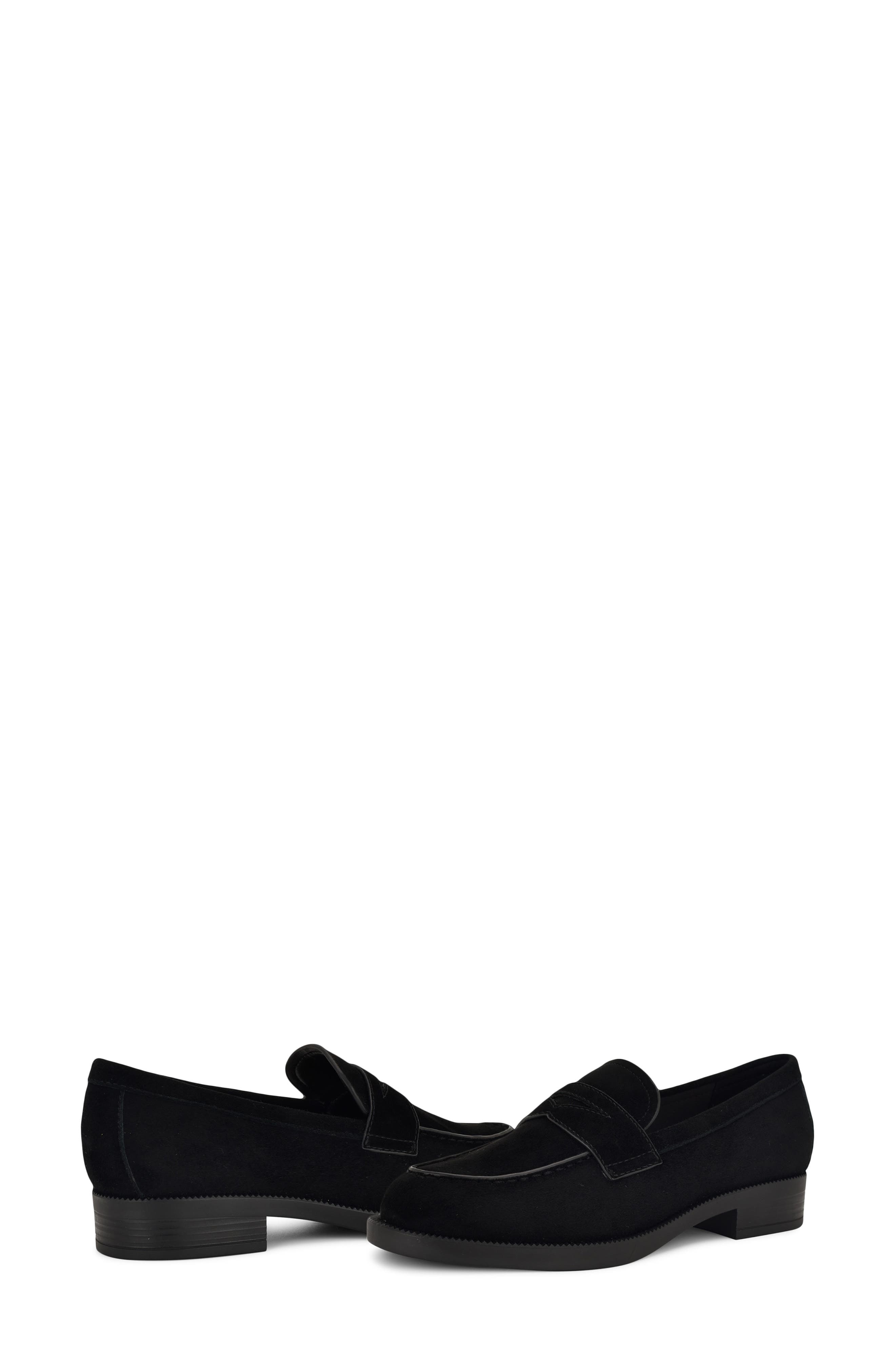 Nine West Berg Penny Loafer, Alternate, color, Black Suede