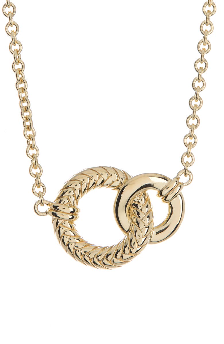 Judith Ripka 14k Gold Clad Double Loop Pendant Necklace, Main, color,