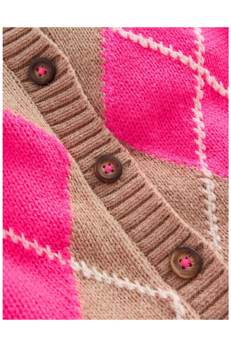 Kids' Argyle Cardigan, Alternate, color, CAMEL MELANGE
