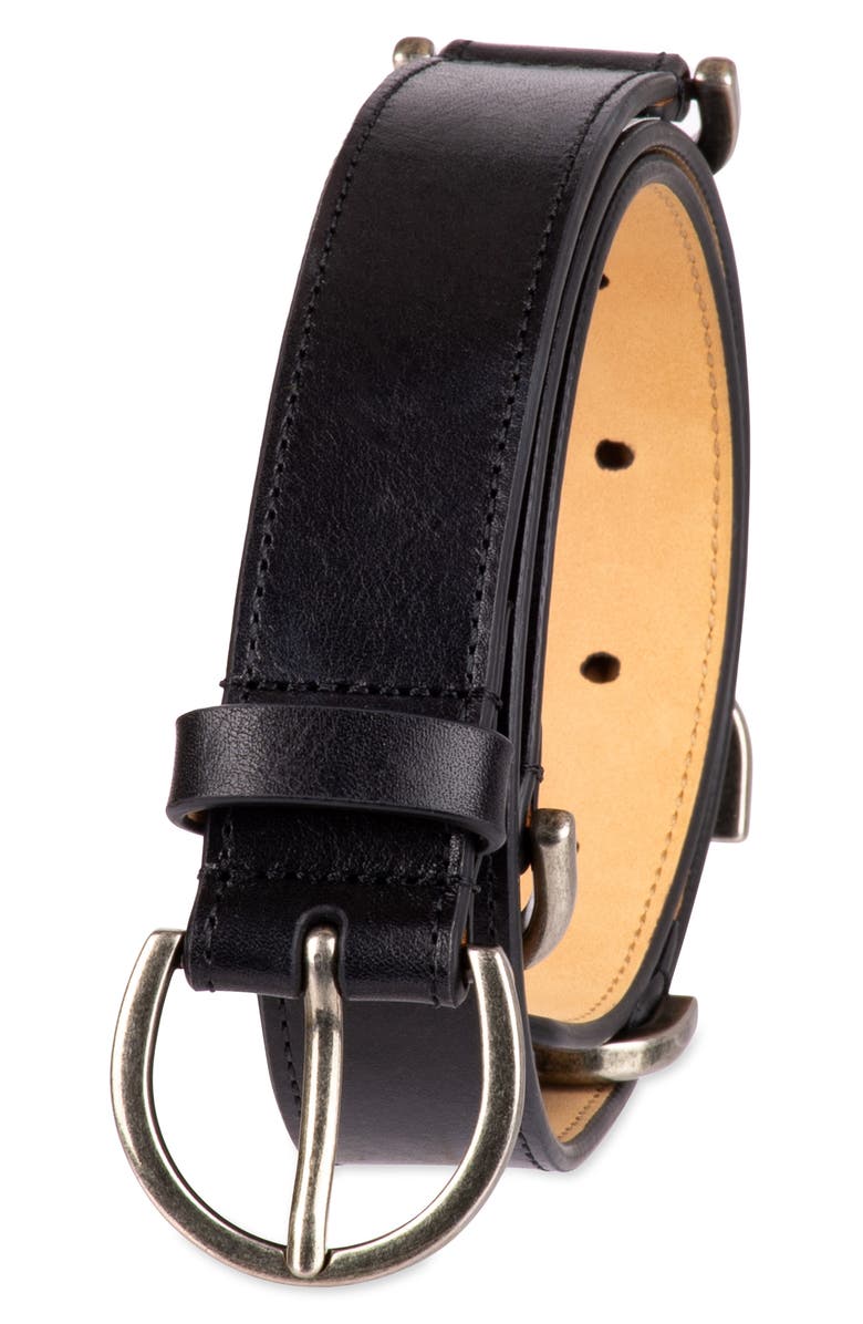 Sam Edelman Leather Belt with Horsebit Hip Stations, Alternate, color, Black