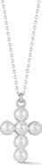 SPHERA MILANO Cultured Pearl Cross Pendant Necklace