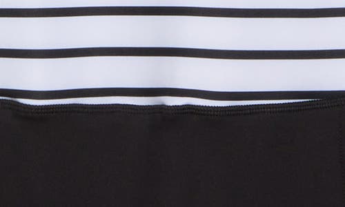 Yogalicious Lux Stripe Double Tee Tennis Dress In Black
