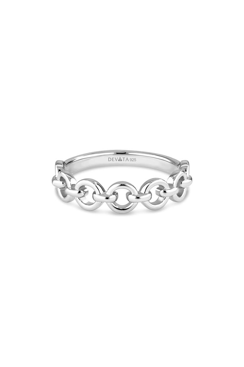 Cable Link Ring, Alternate, color, SILVER