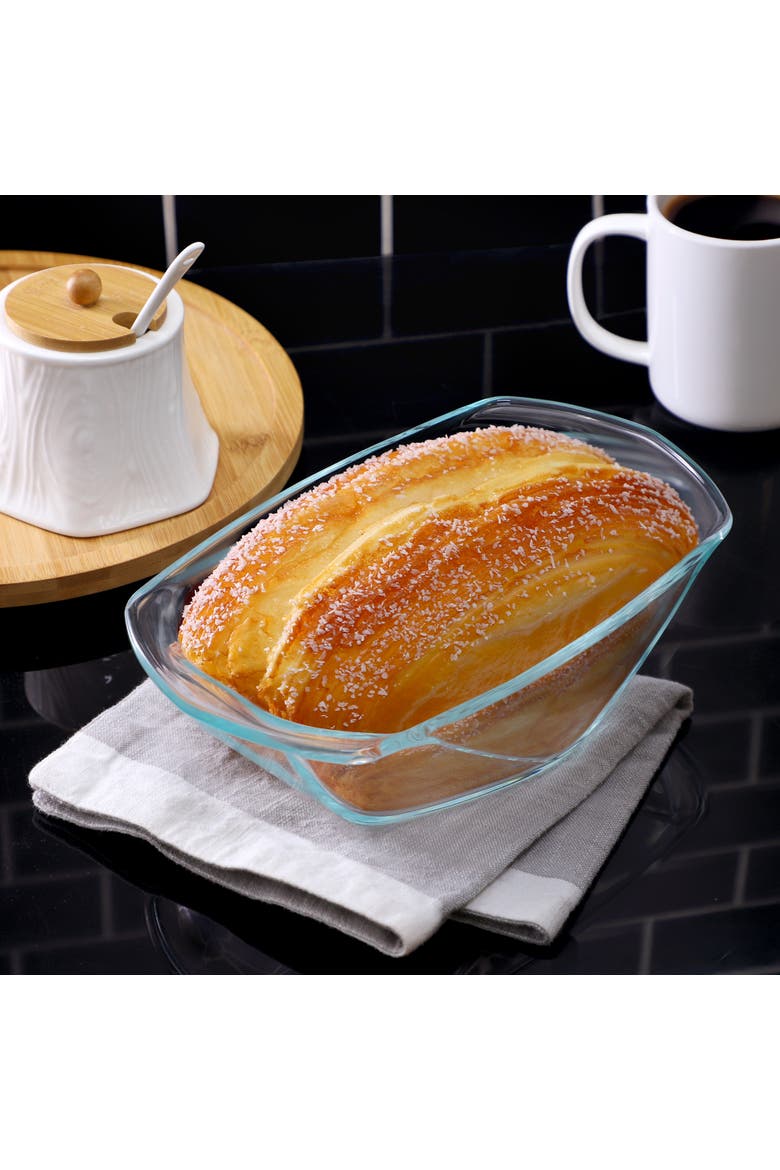 Carnegie Hill 10 inch x 5.9 Inch x 2.6 Inch Tempe Glass Loaf Pan with Built-in Handles, Alternate, color, Clear
