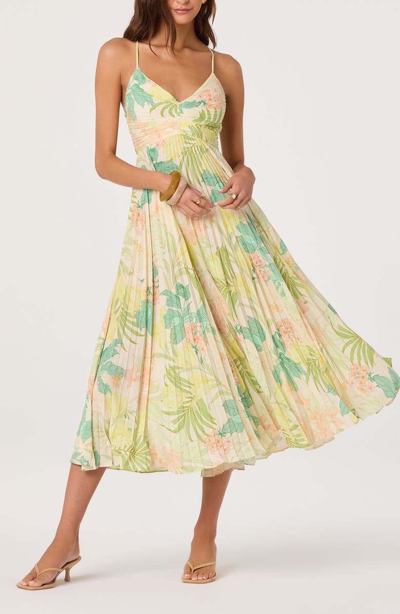 ASTR the Label Blythe Pleated Maxi Dress, Alternate, color, 