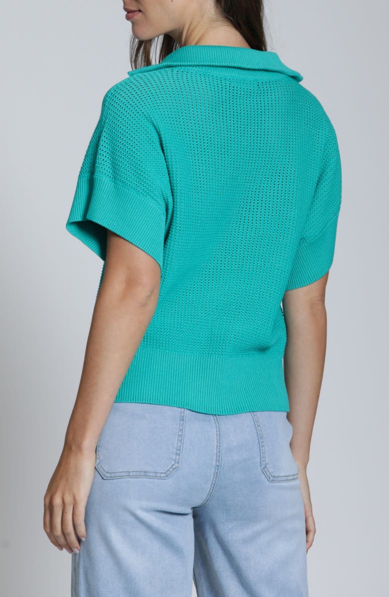 APNY Open Stitch Quarter Zip Sweater, Alternate, color, Mint Green