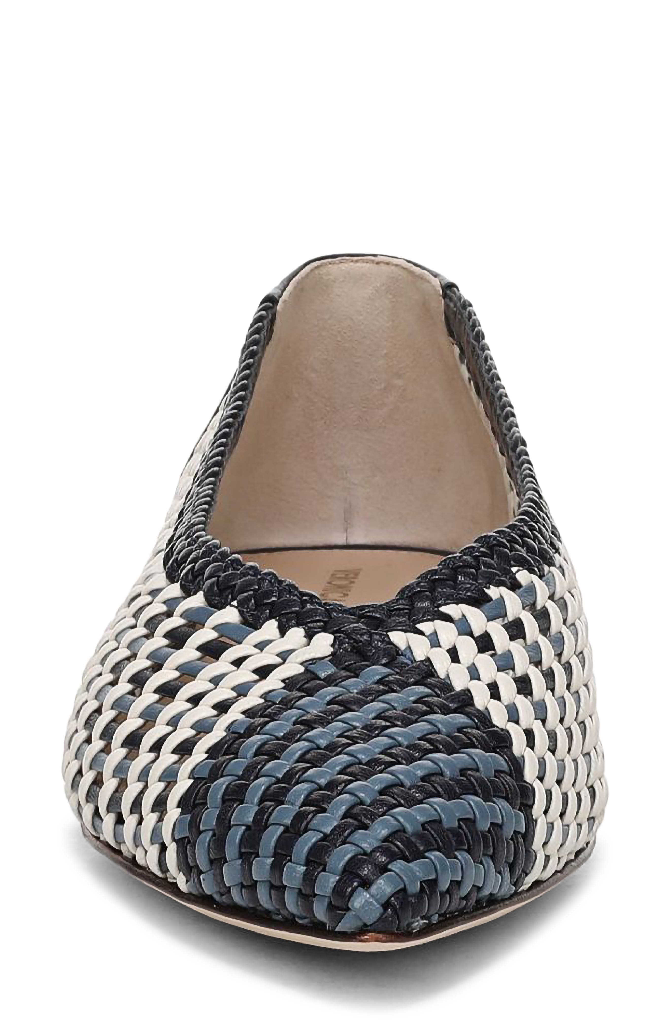 Veronica Beard Bancroft Woven Pointed Toe Flat, Alternate, color, Blue Multi-Dm