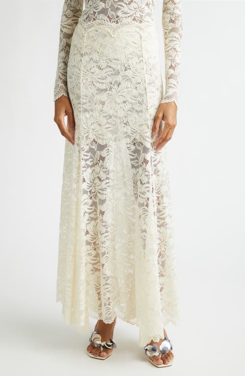 Scalloped Lace Maxi Skirt