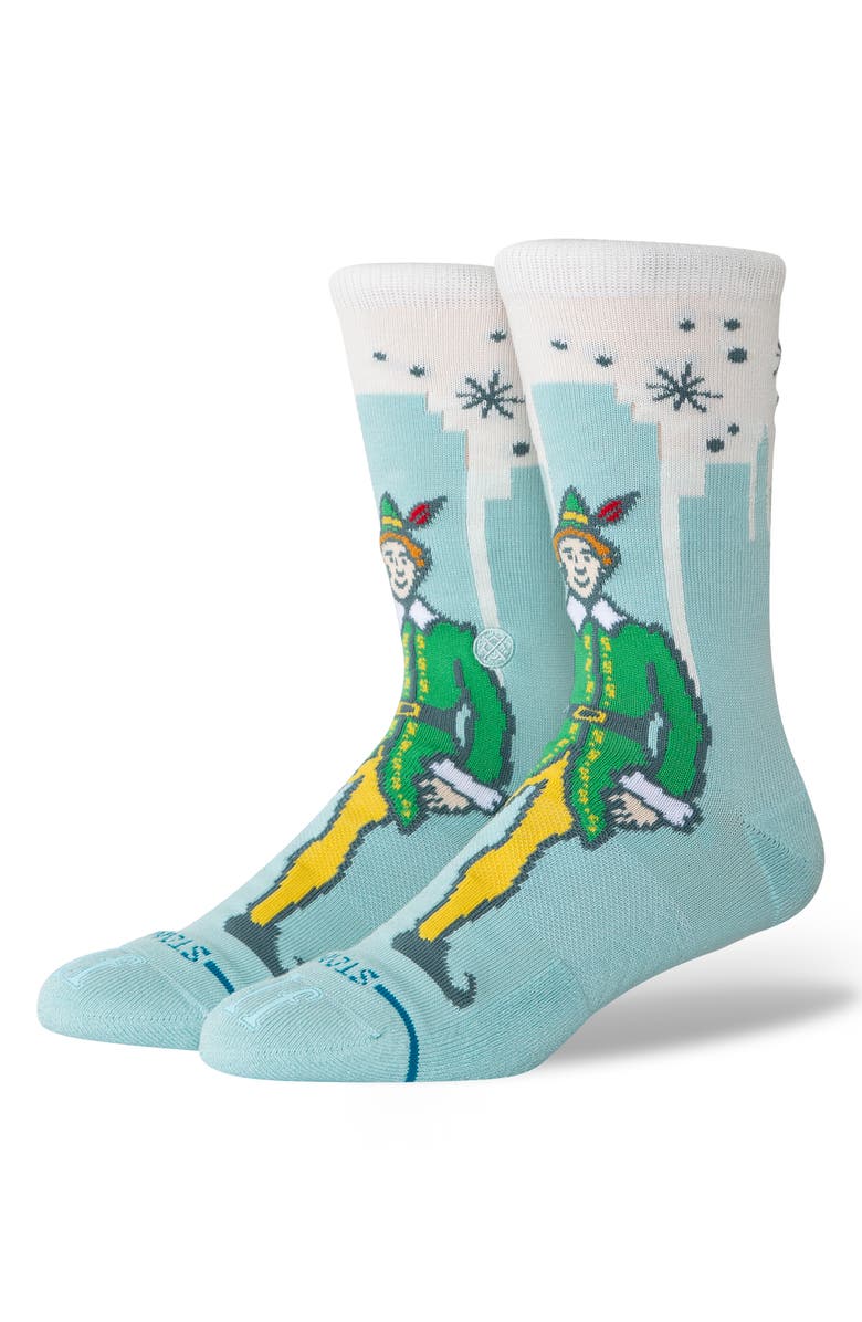Stance Big City Elf Crew Socks, Alternate, color, Iceblue