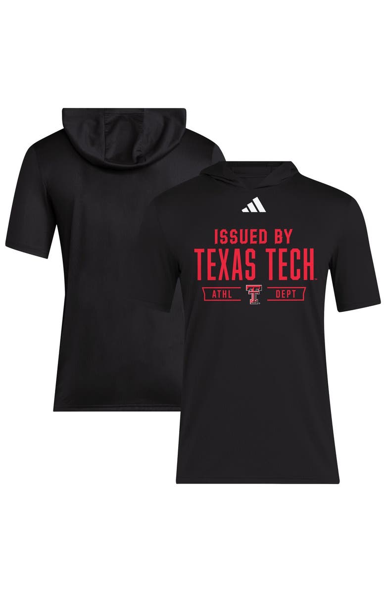 adidas Men's adidas Black Texas Tech Red Raiders 2025 AREOREADY Sideline Training Hooded T-Shirt, Main, color, Black