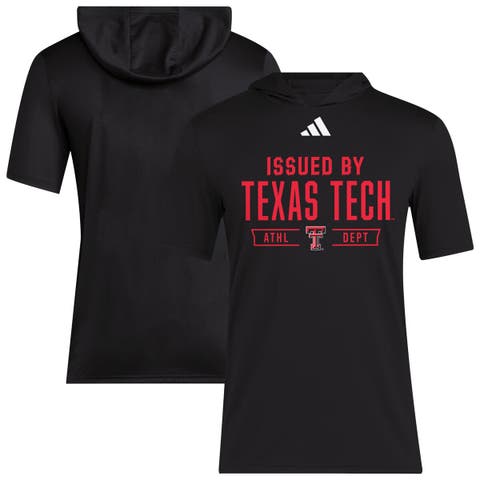 Men's adidas Black Texas Tech Red Raiders 2025 AREOREADY Sideline Training Hooded T-Shirt