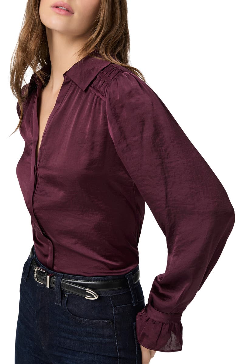 PAIGE Yessica Button-Up Top, Alternate, color, Black Cherry