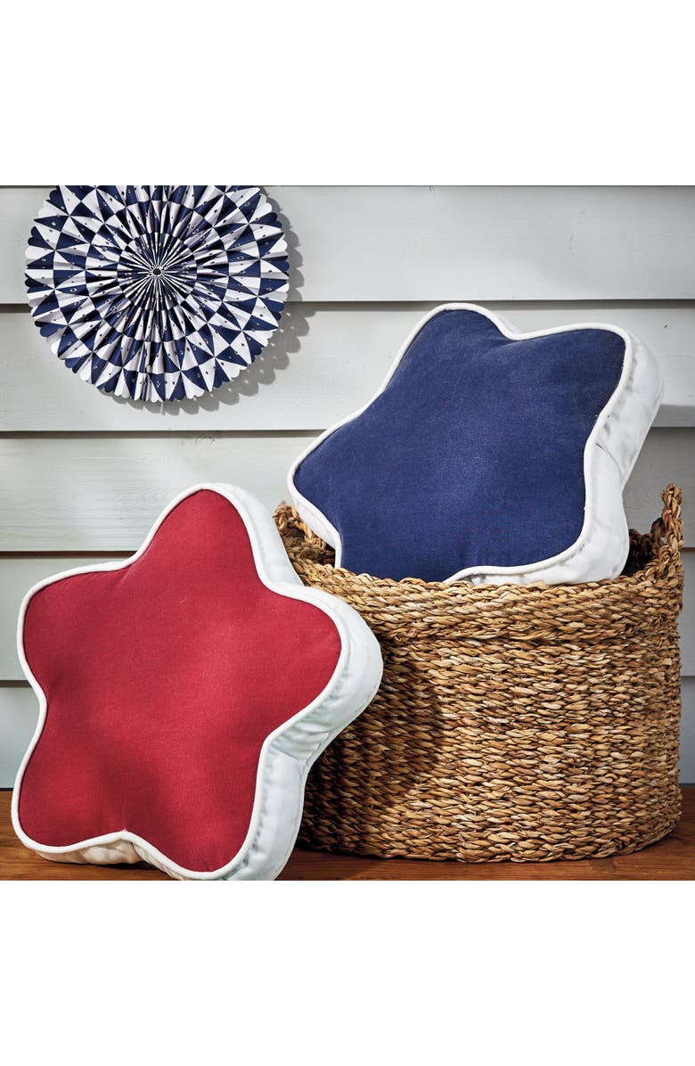 tag Star Rev Indoor Outdoor Pillow Multi Cotton Summer, Alternate, color, Red