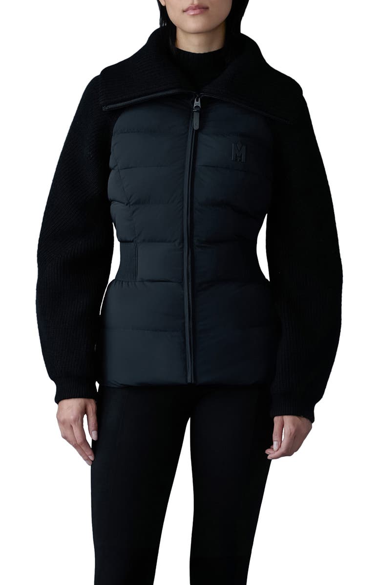 Mackage Foxy Mixed Media Quilted Down Jacket, Main, color, 