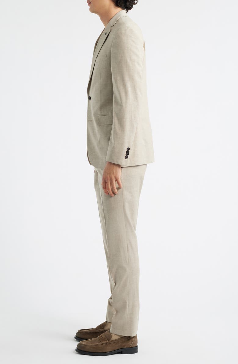 AllSaints Ross Slim Fit Tan Cotton & Wool Blend Suit, Alternate, color, Sand