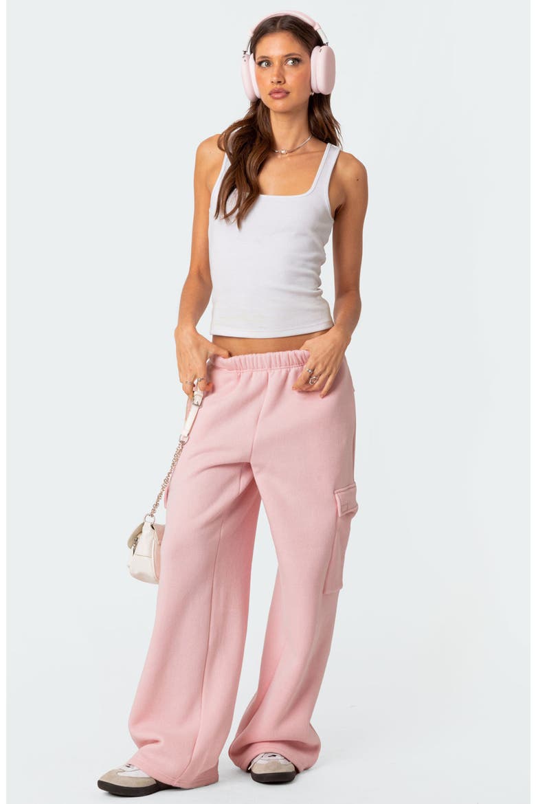 Wide Leg Cargo Sweatpants, Alternate, color, PINK
