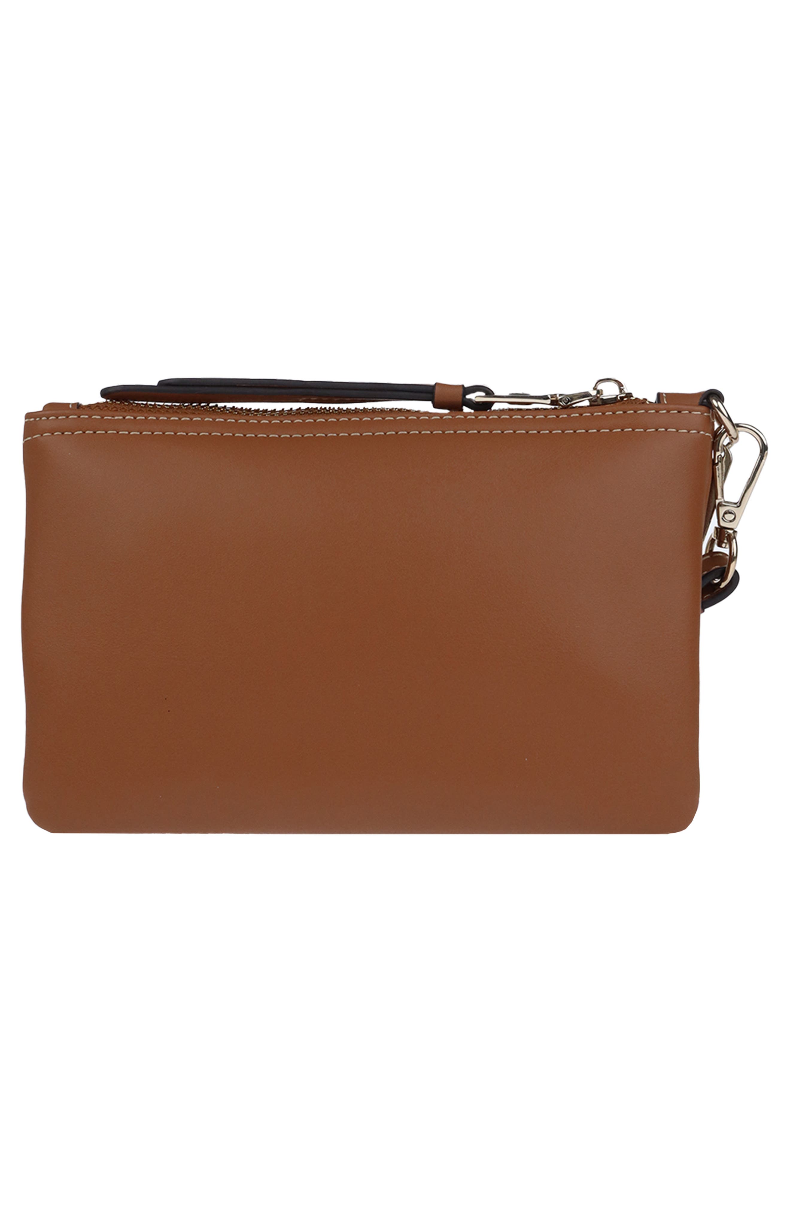 Bombe Horseshoe Wristlet Pouch, Alternate, color, COGNAC