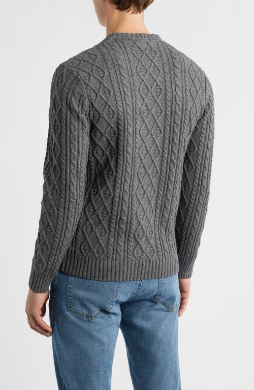 James Campbell Foyer Cable Stitch Cotton & Wool Blend Sweater In Gray