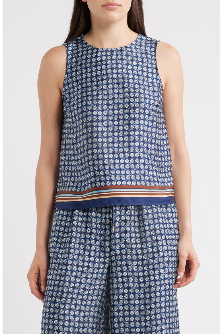 Geo Print Shell Tank, Main, color, CLASSIC NAVY