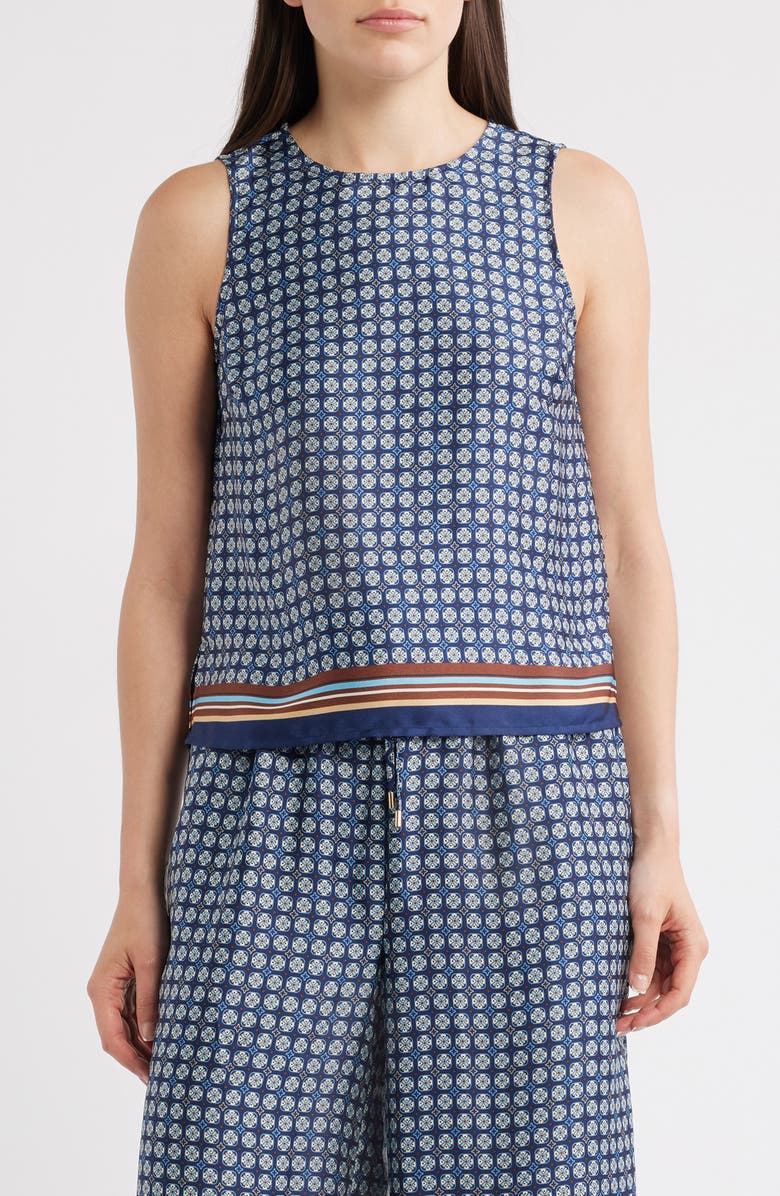 Halogen<sup>®</sup> Geo Print Shell Tank, Main, color, Classic Navy