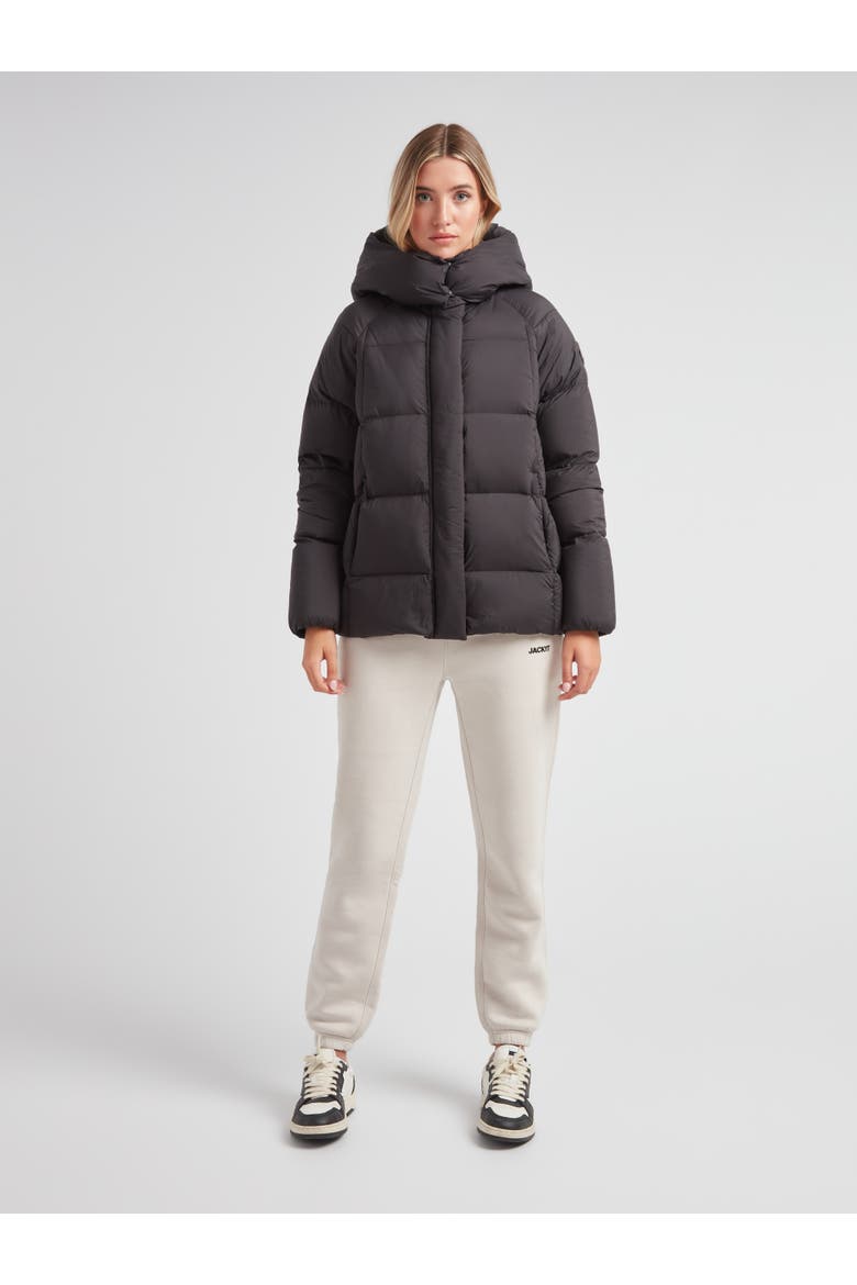 Cloud Prime Hooded Down Jacket, Alternate, color, BLACK/STONE