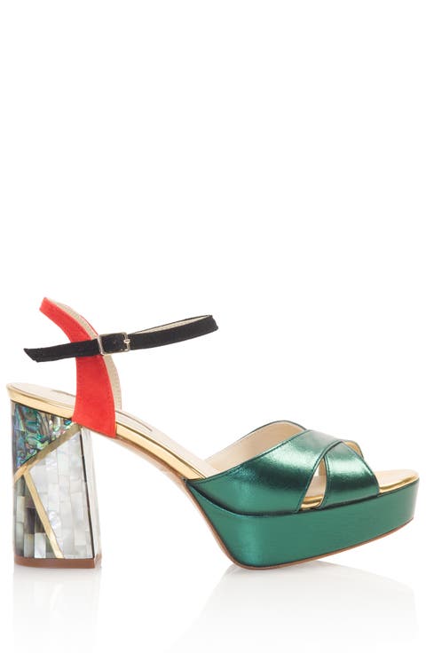 Kami Ankle Strap Pearl Heel Sandal