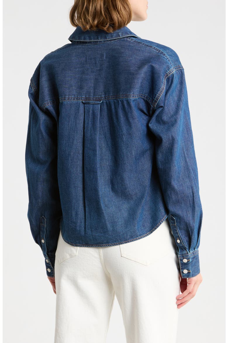 Khai Collared Denim Top, Alternate, color, BRIGHT BLUE