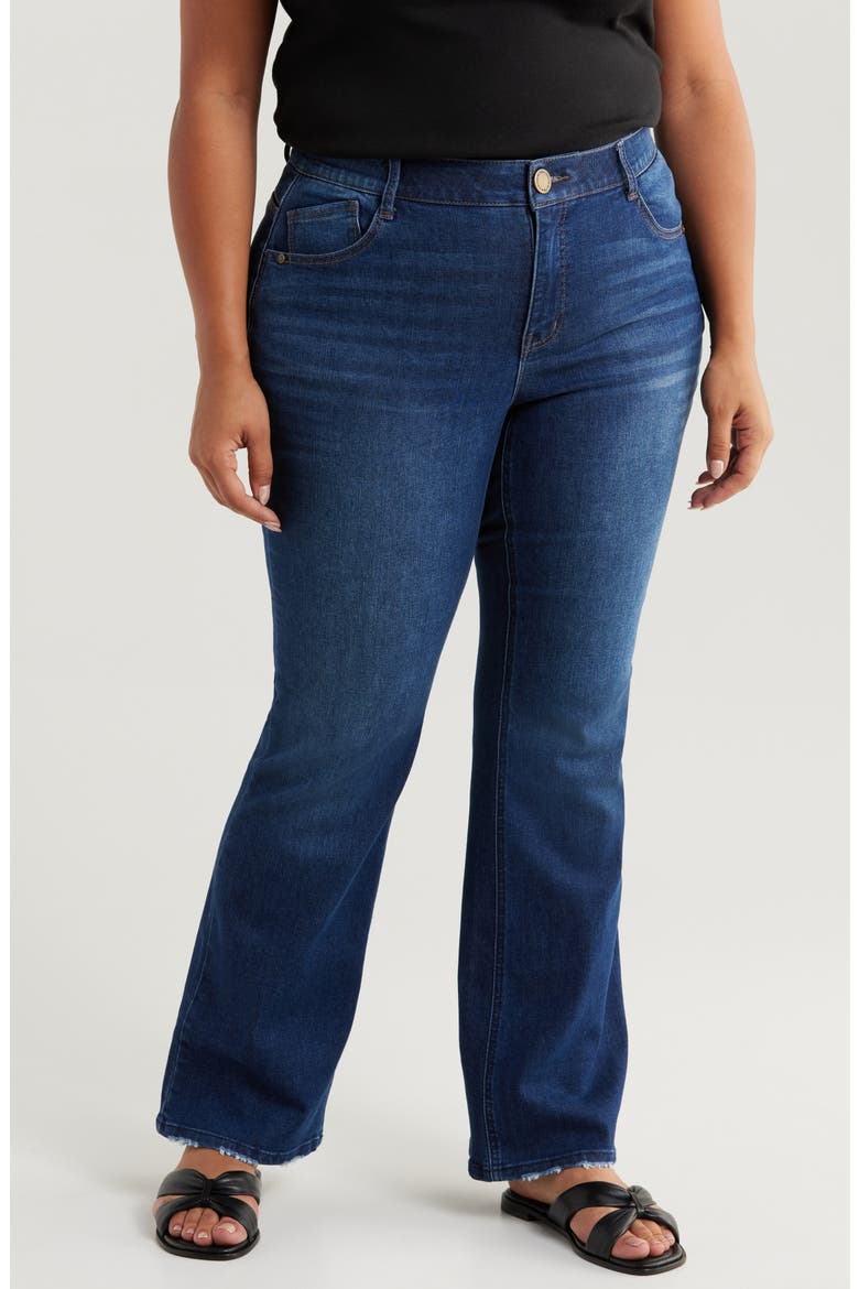 Madison 'Ab'Solution High Waist Bootcut Jeans, Main, color, BLUE