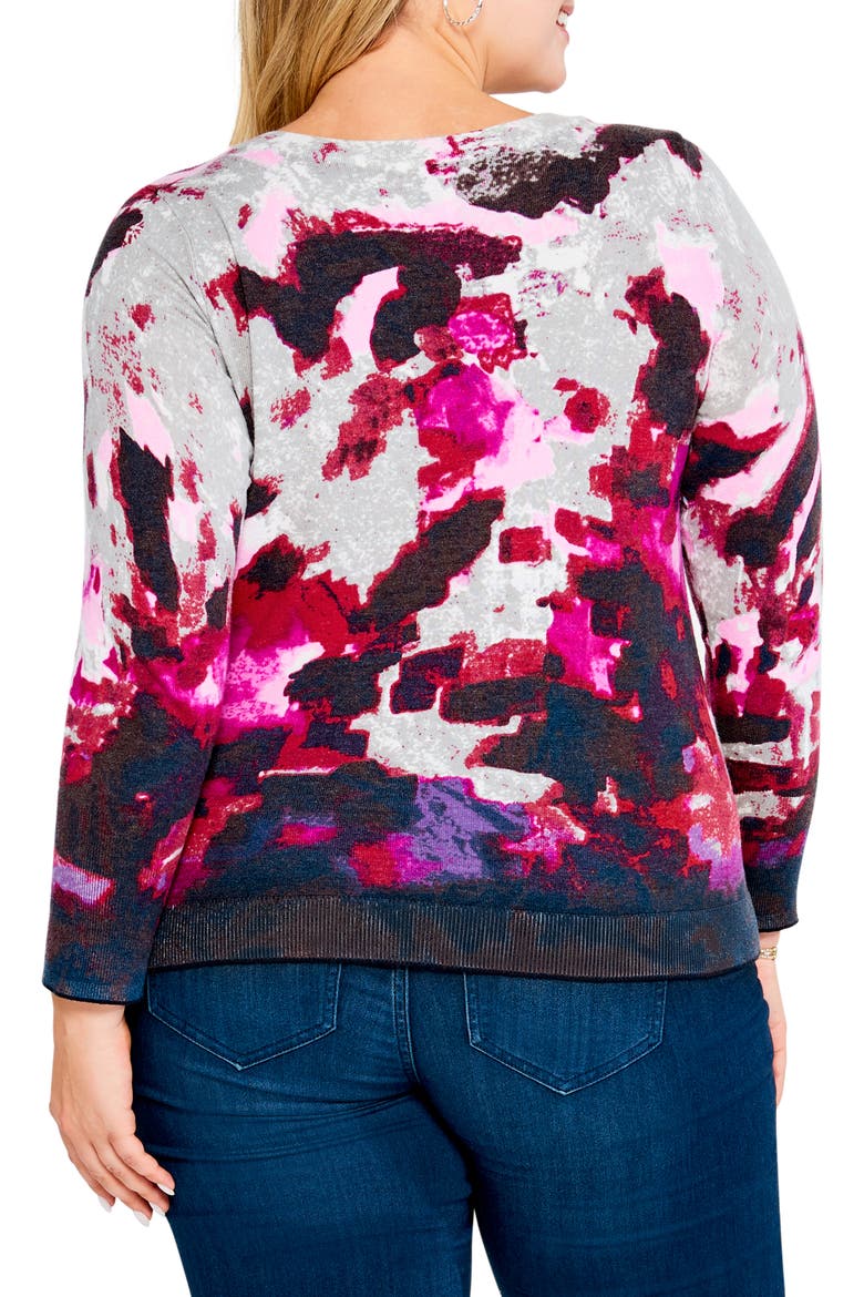 NIC + ZOE Joyous Crewneck Sweater, Alternate, color, PINK MULTI