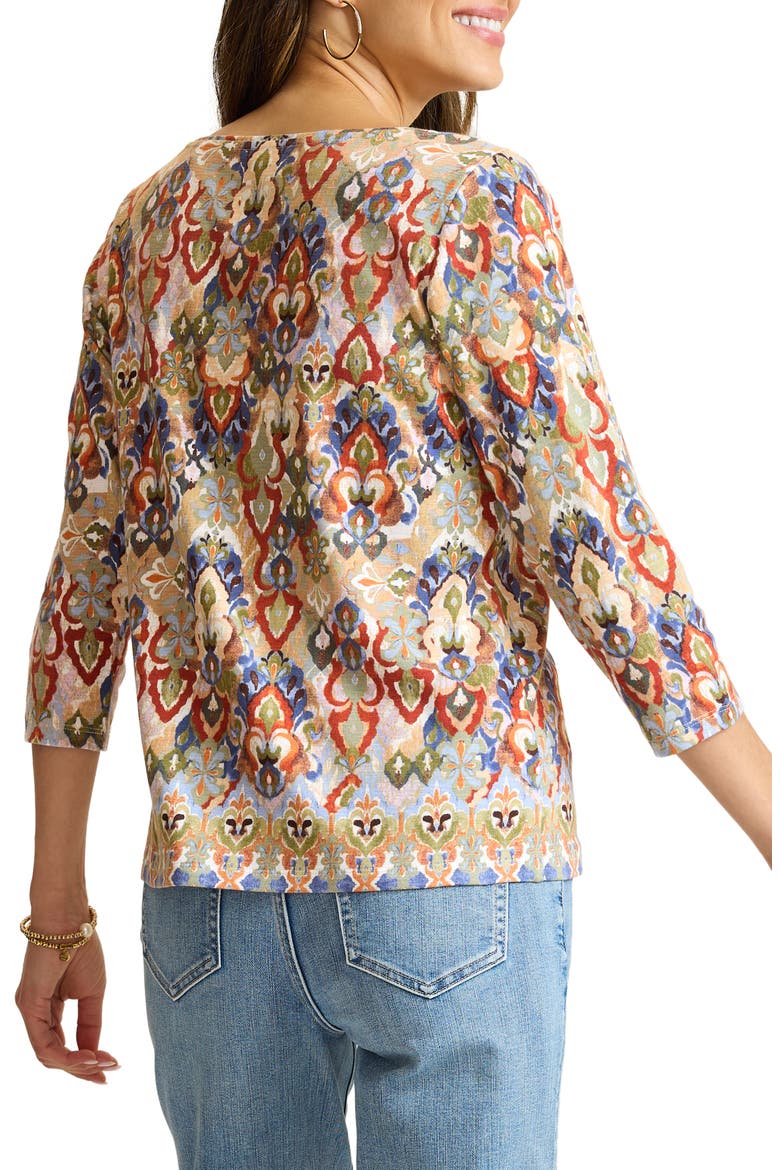 Ashby Isles Ikat Bateau Neck Top, Alternate, color, COCONUT