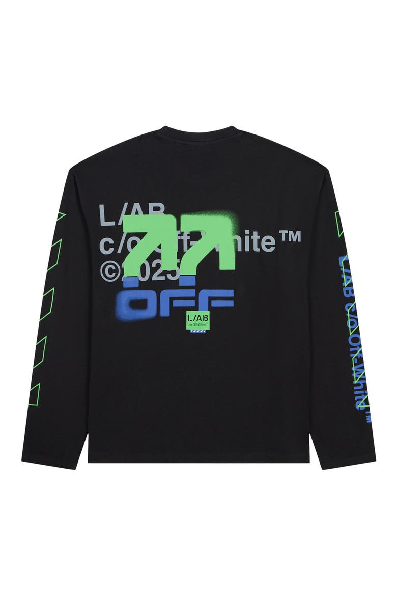Off Active Long Sleeve Cotton Graphic T-Shirt, Alternate, color, BLACK